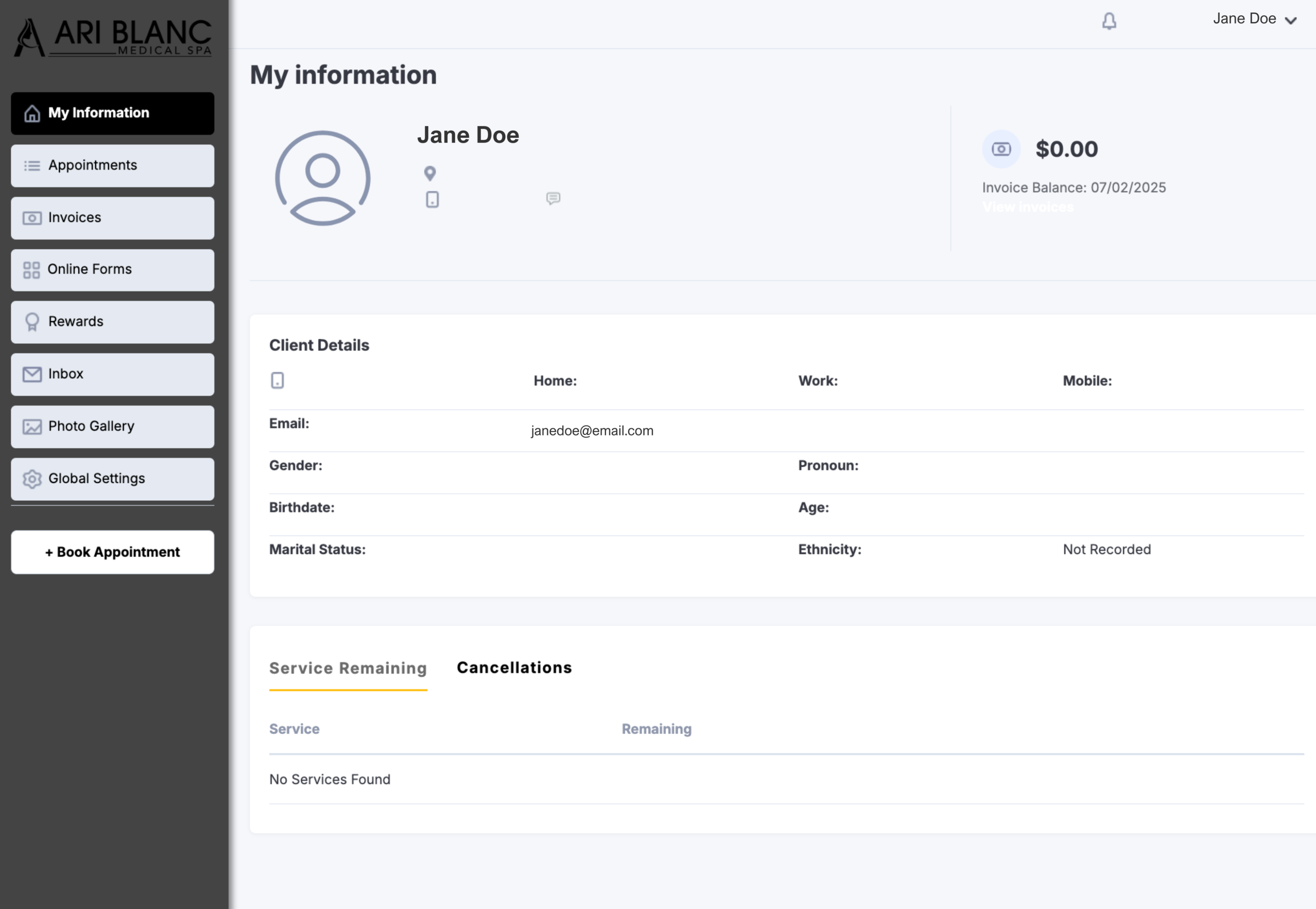 6 Client Portal Dashboard